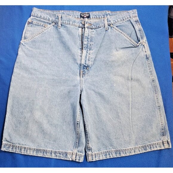 Vintage RL Polo Jeans Ralph Lauren Men's Size 40 Denim Worker Strip Shorts Baggy - Picture 1 of 16